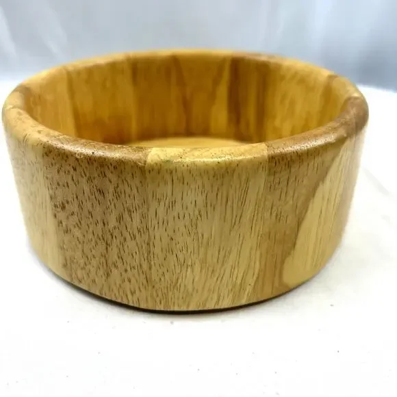 Wooden Bowl 6" round soft curves flat base - Picture 2 of 6